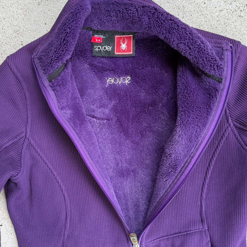 Spyder Purple Zip Up Core Sweater Jacket Size Small - Picture 8 of 12